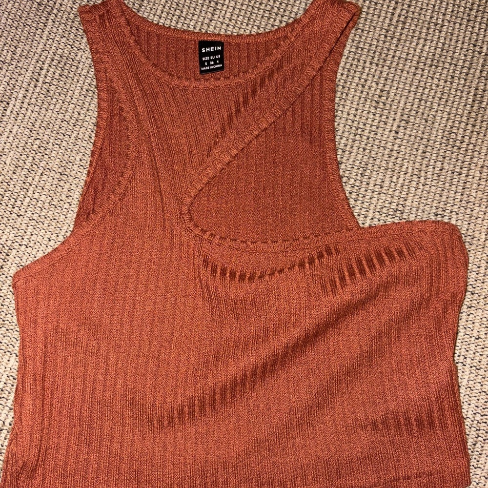SHEIN Women's Burnt Orange Tank Top